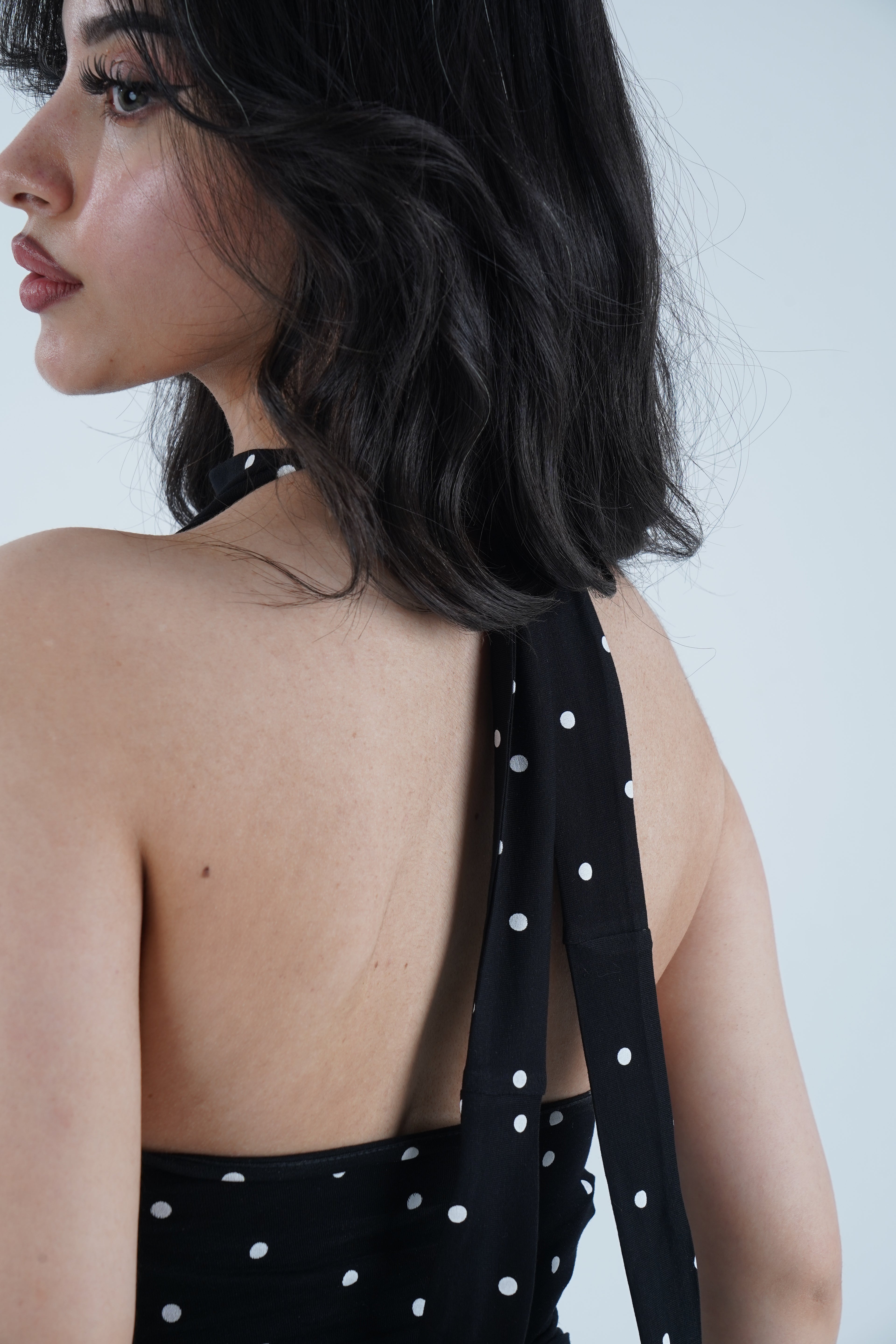 The Polka Halter - Black
