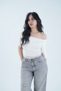 Lace Muse Top - Ivory (double layered)