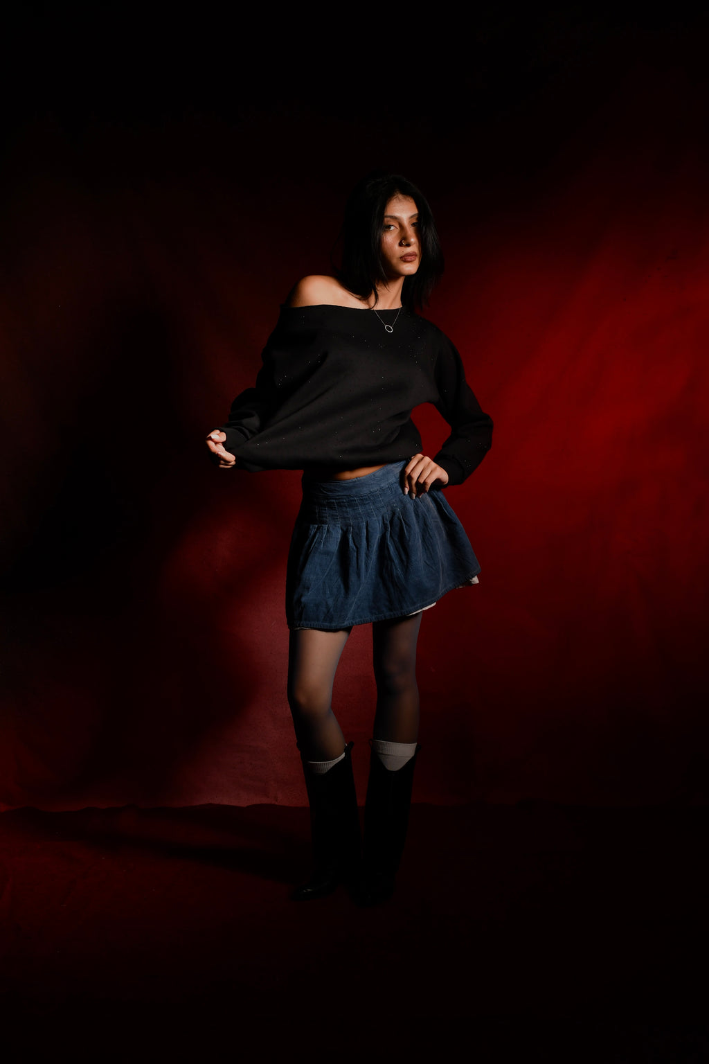 Wine - Lacey Top & The Citylight Signature Off-Shoulder Bundle