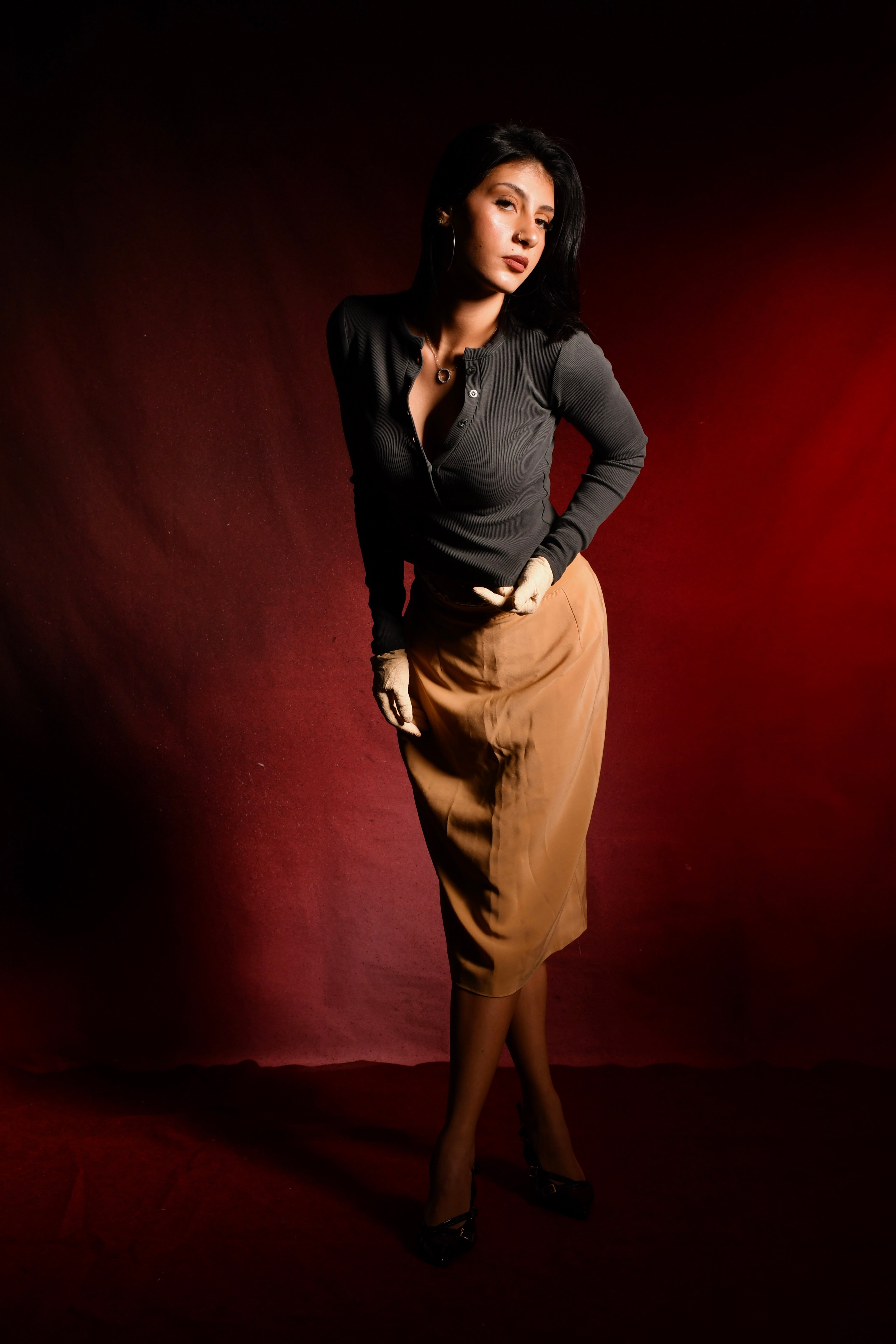 Rib Button-Front Top