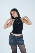 The Polka Halter - Black