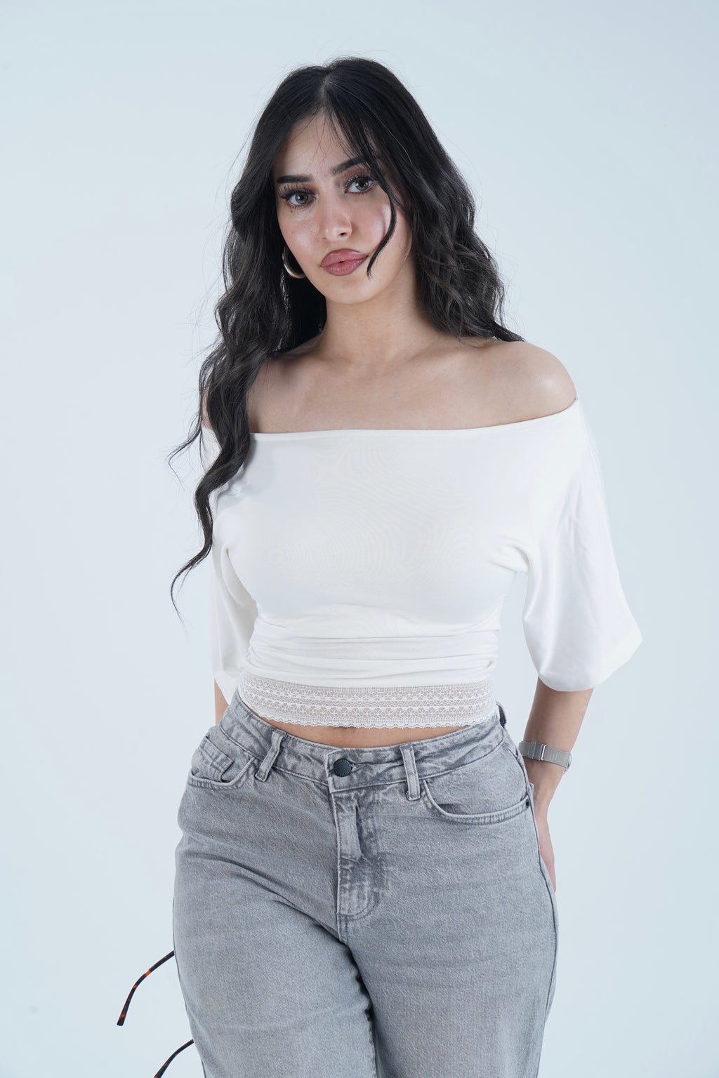 Lace Muse Top - Ivory (double layered)