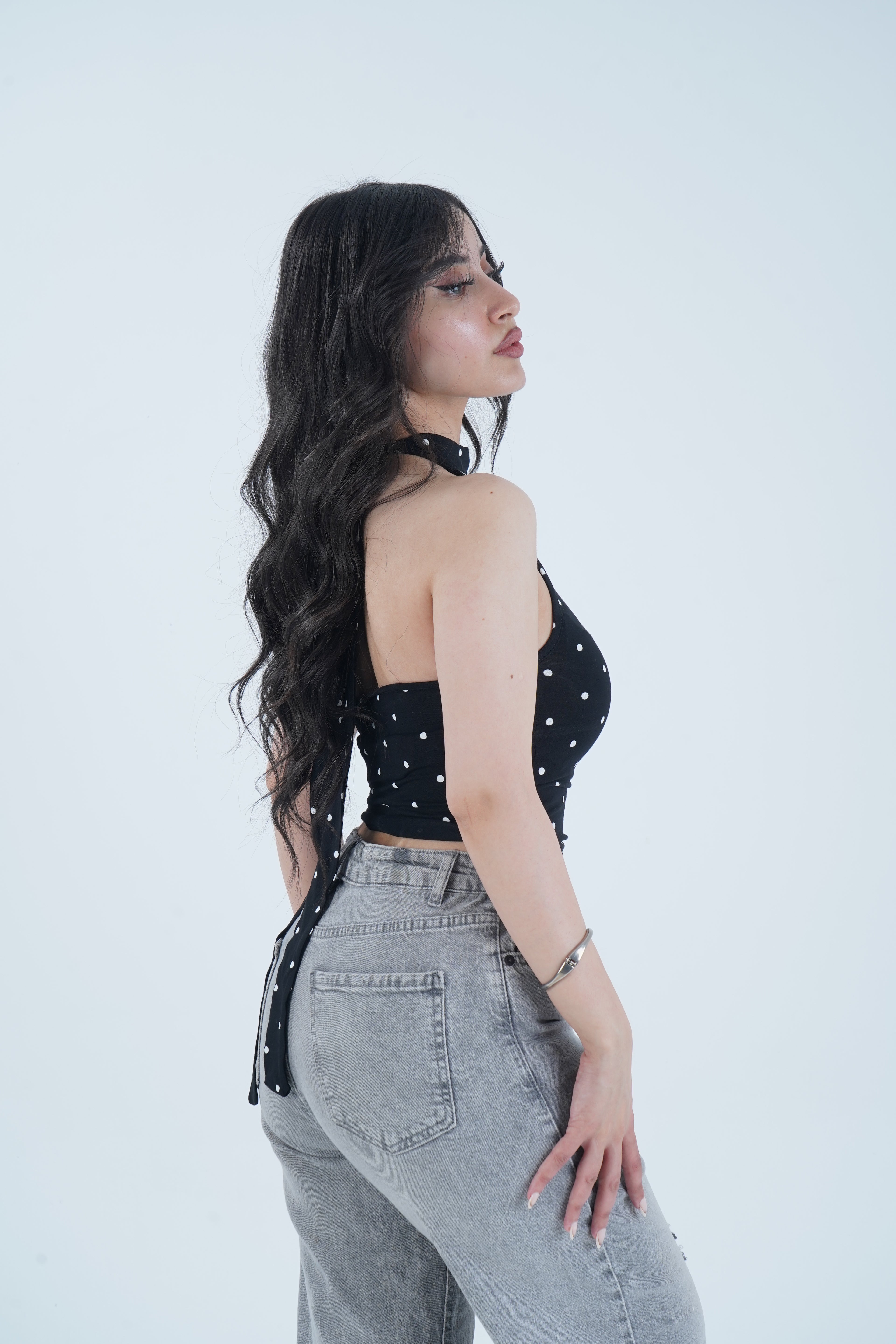 The Polka Halter - Black