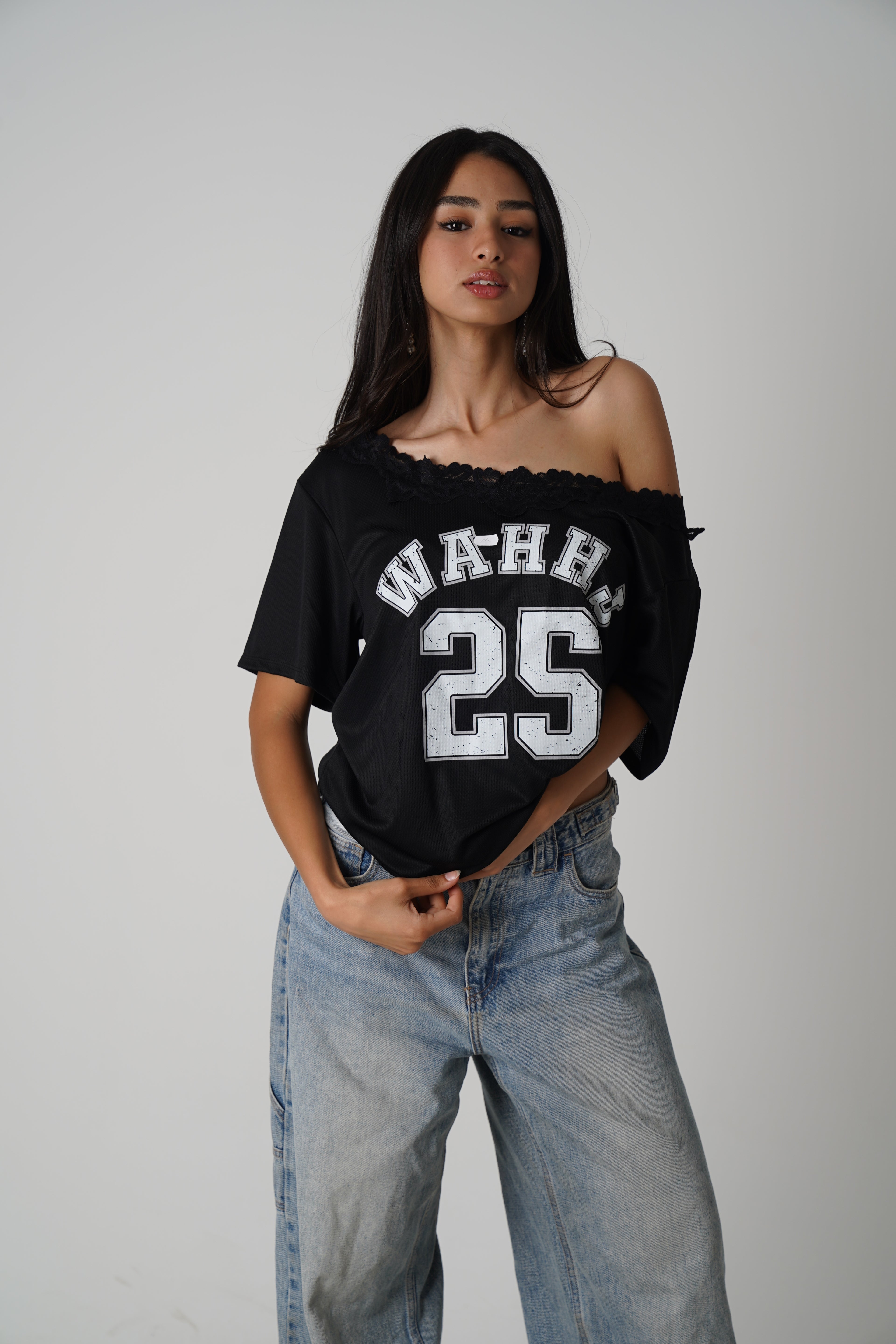 WAHHJ signature off-shoulder jersey
