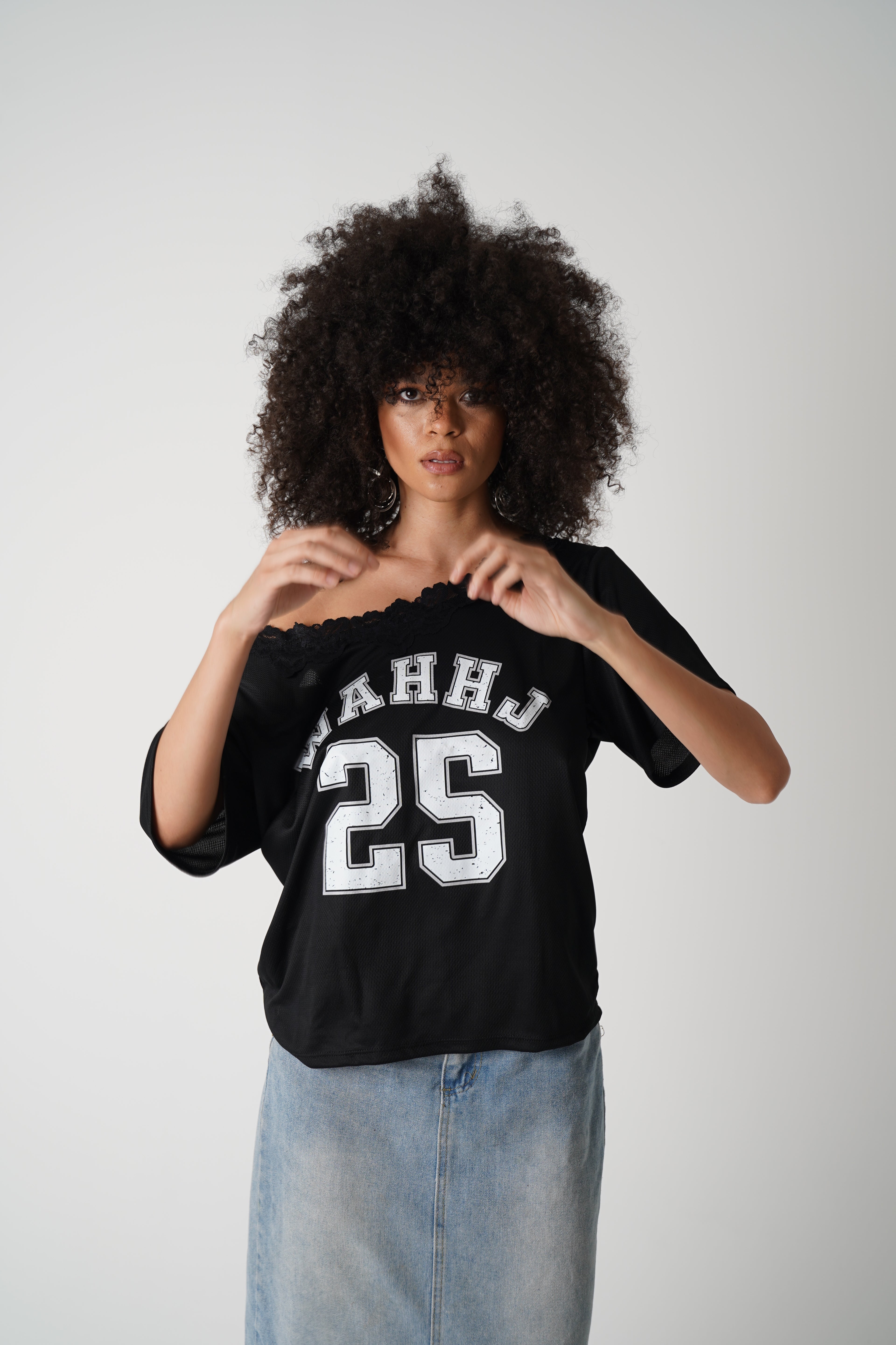 WAHHJ signature off-shoulder jersey