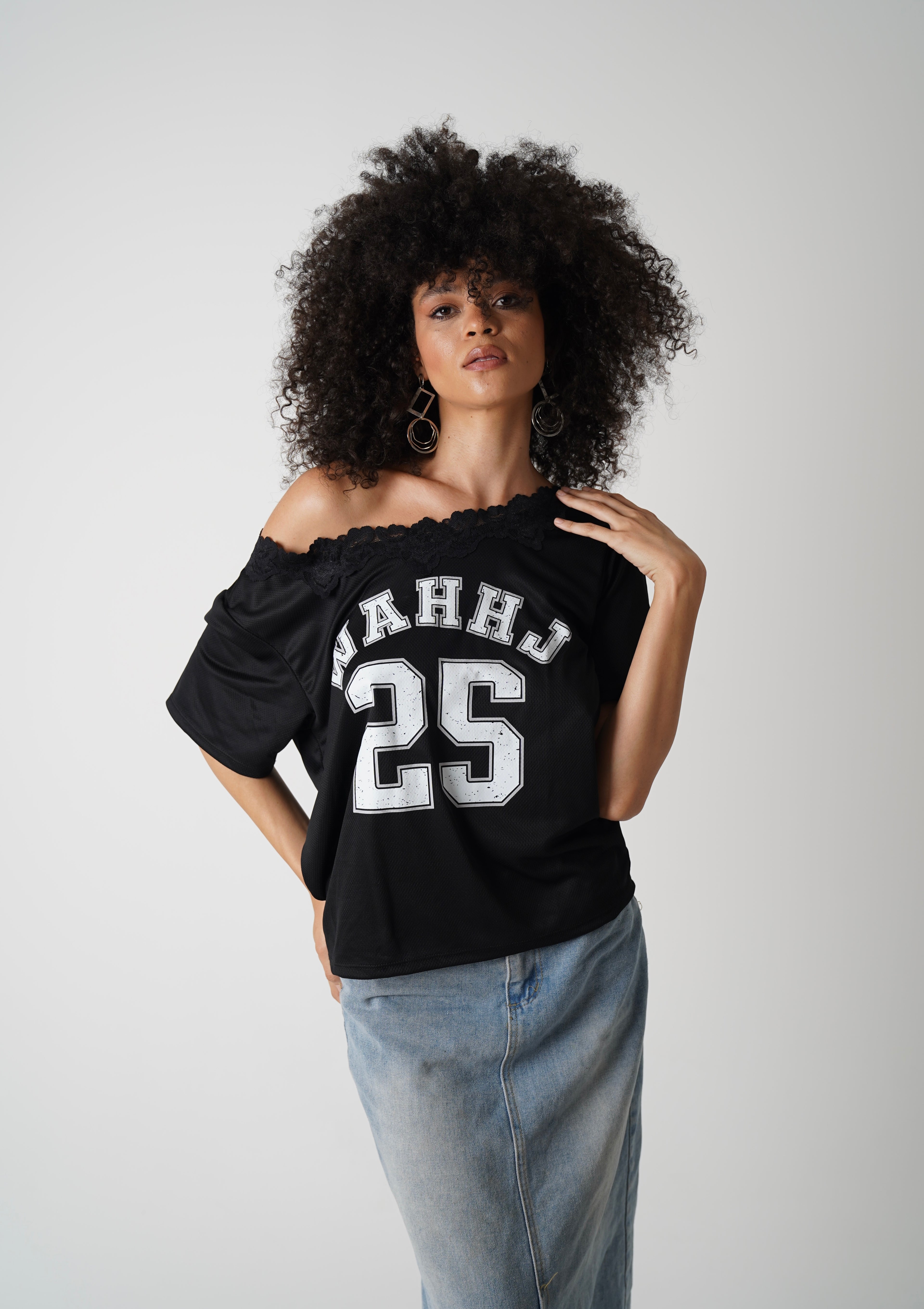 WAHHJ signature off-shoulder jersey
